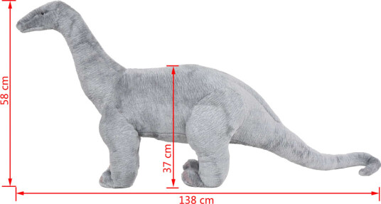 vidaXL Stående lekedinosaur brachiosaurus grå XXL