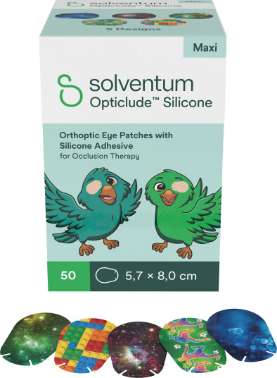 Opticlude Silicone Maxi 2739PB øyelapper blå/grønn 50 stk