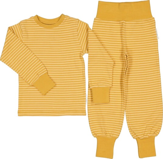 Geggamoja Two Piece Pyjamas YELLOW/YELLOW 86/92 L Geggamoja Two Piece Pyjamas YELLOW/YELLOW 86/92 L