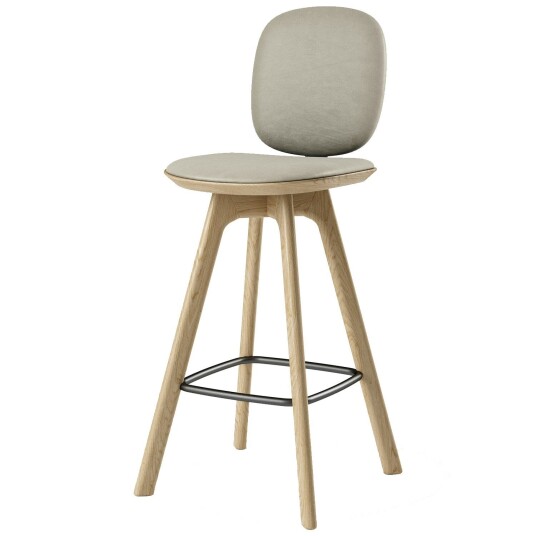 Brdr. Krüger Pauline Comfort Barstol 65 cm Oljet Eik / Skinn Oyster