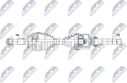 NTY NPW CT 164 Drivaksel