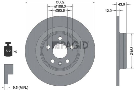 PAGID 55951NHC Bremseskive PAGID 55951NHC Bremseskive