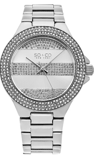 So & Co New York Dameklokke 5242.1 SoHo Sølvfarget/Stål Ø39 mm
