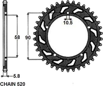 Kjedehjul SUNSTAR 1 3085 38 Kjedehjul SUNSTAR 1 3085 38