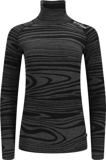 Aclima  Warmwool Roll Neck Dame 422 Black Motion S