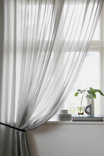 Mimou Gardin Lyx Hotellvoile dobbel bredde Grå