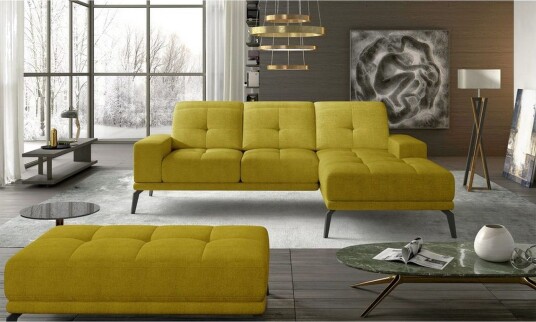 Hjørnesofa Eltap Torrense 265x175x98 cm Omega 68 Gul Høyre