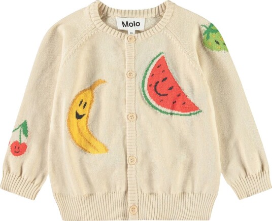 Molo Cardigan Strikk Brody Søt Fruits Molo 74 Cardigan Beige