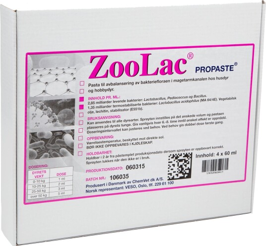 Zoolac Propaste 4X60 ml Zoolac Propaste 4X60 ml