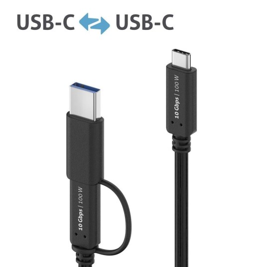 Purelink USB kabel IS2513 USB C/USB A Til USB C 0,5 m Svart