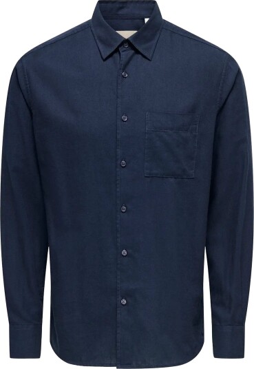 ONLY & SONS Onsmars Reg Fit Ls Shirt Noos Navy S
