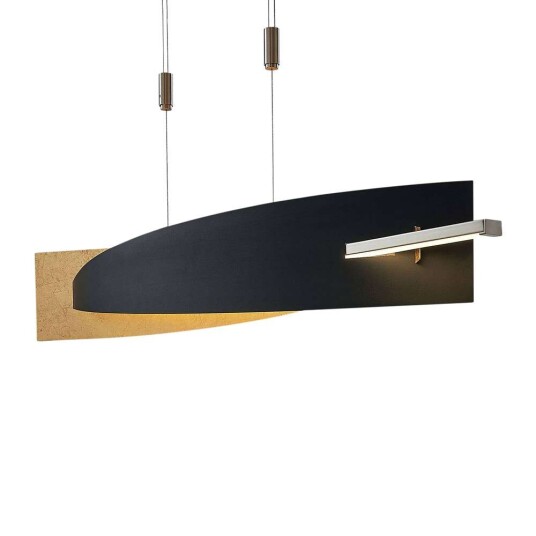 Lucande LED-hengelampe Marija, skjerm loddrett, svart Lucande LED-hengelampe Marija, skjerm loddrett, svart