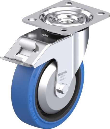 Blickle 850569 L-Poev 125Kad-Fi-Sb-Fa Styrehjul Med Brems, Hjuldiameter 125 Mm, Maks. Bæreevne 250 Kg, 1 Stk
