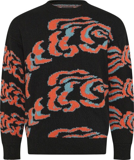 Scotch & Soda Jacquard Extra Dropped Shoulder Pullover   FLYING FISH METEORITE   XL