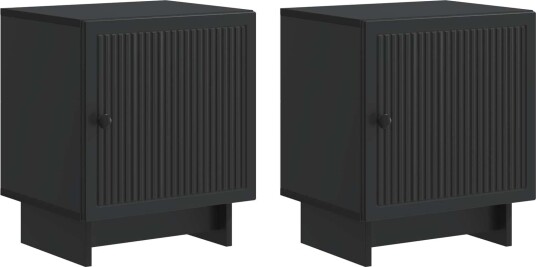  Nattbordskap 2 pcs Svart 43 x 34,5 x 50 cm Konstruert tre