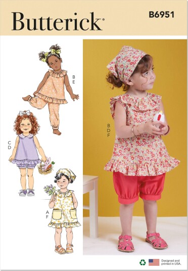 Butterick 6951 Klespakke Til Barn Strl: Alle Størrelser Inkludert