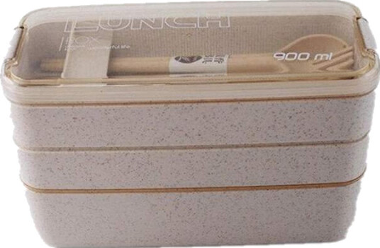 Matboks - 3 etasjer - beige - 900 ml Matboks - 3 etasjer - beige - 900 ml