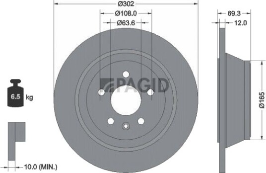 PAGID 54684NC Bremseskive