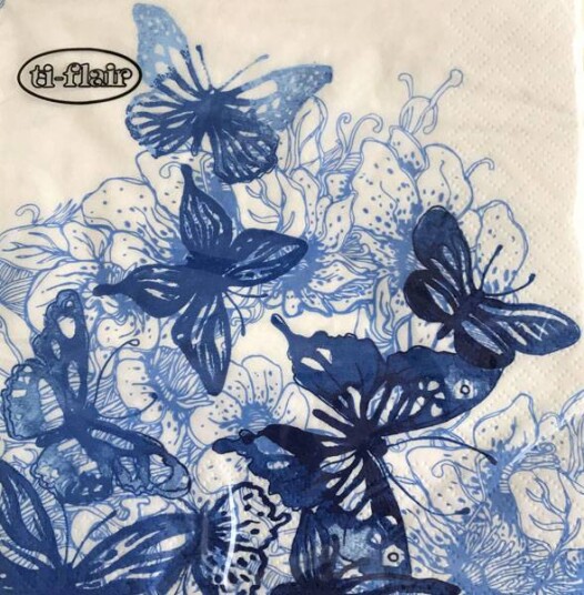 Lunsj serviett Amazing Butterfly blå ti-flair