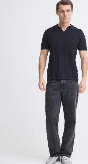 Blend Bhbaron Split Polo Noos Black XL Blend Bhbaron Split Polo Noos Black XL