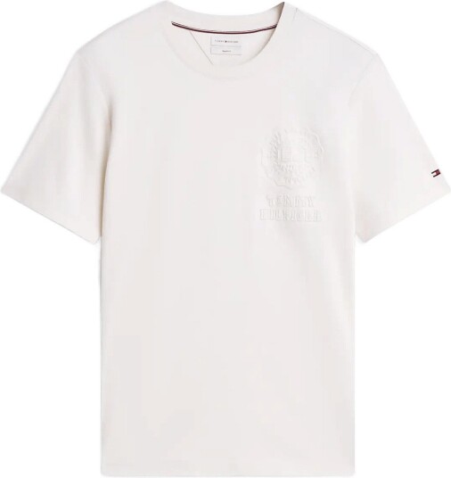 Tommy Hilfiger Interlock Embossed T Shirt IVORY PETAL XXL Tommy Hilfiger Interlock Embossed T Shirt IVORY PETAL XXL