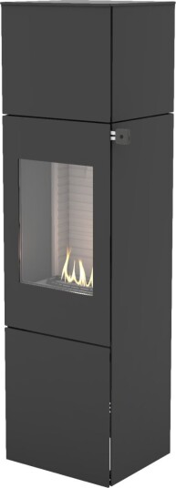 Nexo 160 svart frittstående biopeis med ståldør Nexo 160 svart frittstående biopeis med ståldør