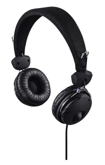 Hama "Fun4Phone" headphones on-ear microphone cable guide on one side Svart Hama "Fun4Phone" headphones on-ear microphone cable guide on one side Svart