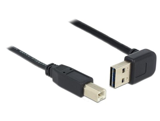 Delock EASY USB USB 2.0 Micro B/A 0.5m Svart Vinklet