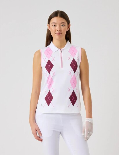Daily Sports Argyle Sl Polo Shirt White M Daily Sports Argyle Sl Polo Shirt White M