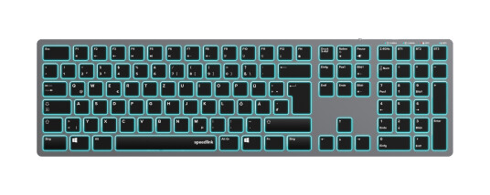 Speedlink - LEVIA Illuminated Rechargeable Metal Office Scissor Keyboard - Wireless, Bluetooth, grey - DE Layout Speedlink - LEVIA Illuminated Rechargeable Metal Office Scissor Keyboard - Wireless, Bluetooth, grey - DE Layout