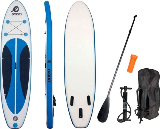 Enero Oppblåsbart SUP-brett - 135 kg (300x76x15 cm) Hvit/Blå Enero Oppblåsbart SUP-brett - 135 kg (300x76x15 cm) Hvit/Blå