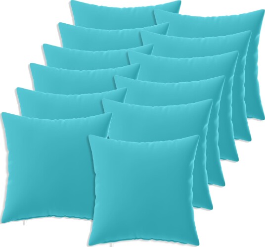 vidaXL Putetrekk 12 pcs HEERLEN Turkis 50 x 50 cm Polyester