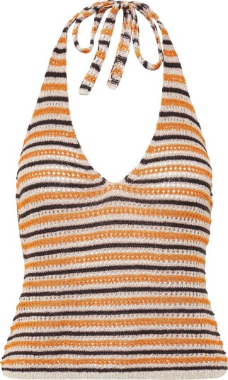 Monki Crochet Halterneck Top Orange S