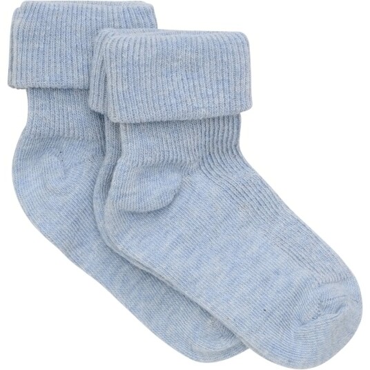 Minymo Winter Sky Baby Rib Strømpe Med Fold 2-Pakning 11-14