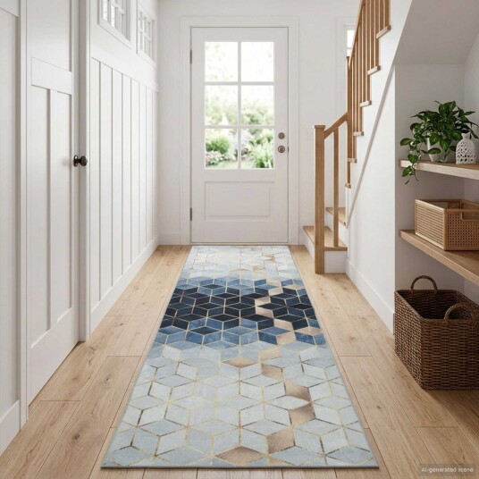 vidaXL Teppe Runner LESAKA Sølv 100 x 200 cm Diamant fløyel