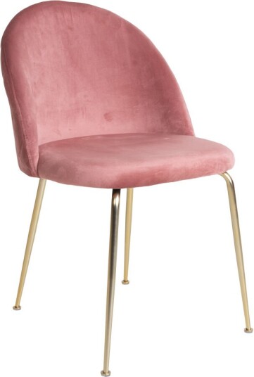 Geles spisestuestoler rosa velur ben i messing look.