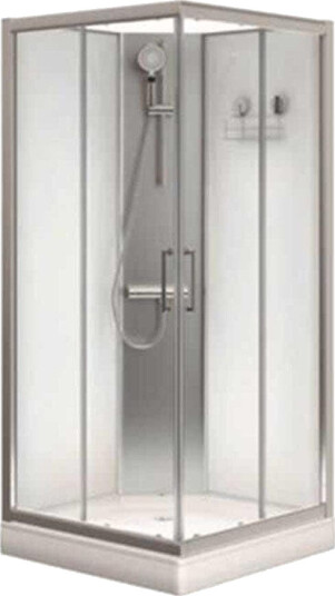 A-collection Papilio Dusjkabinett Rett 80x80x200cm Krom / 80x80cm Klart Glass