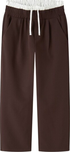 Name It Bukser NkfOjetta Seal Brown/Bright White Name It 6 år (116) Bukser bomull Brun Hvit