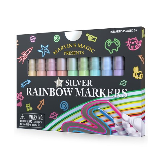 Marvins Magic Silver Rainbow Markers MMART002 Marvins Magic Silver Rainbow Markers MMART002