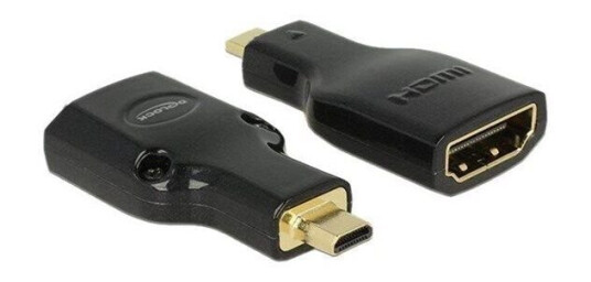 DeLOCK Adapter High Speed HDMI with Ethernet HDMI Micro-D male > HDMI-A female 4K black