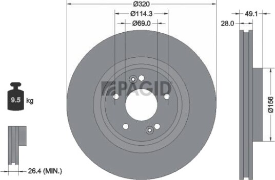 PAGID 55818NC Bremseskive PAGID 55818NC Bremseskive