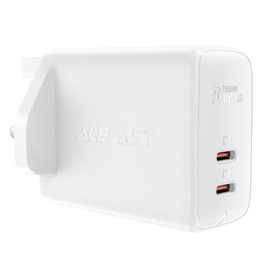 Acefast Gan Vegglader (Uk-Plugg) 2X Usb Type C 50W, Strømforsyning, Pps, Q3 3.0, Afc, Fcp (A32 Uk)