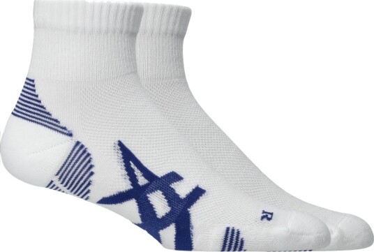 Asics 2 Pack Cushioned Run Quarter Sock White S Asics 2 Pack Cushioned Run Quarter Sock White S