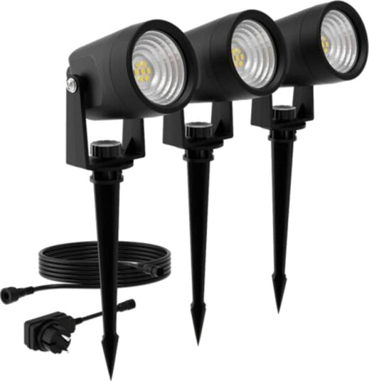 Philips Gardenlink Reuel bakkespotter 2700K 1,5W IP44 3-pakning - 24 Volt - Svart
