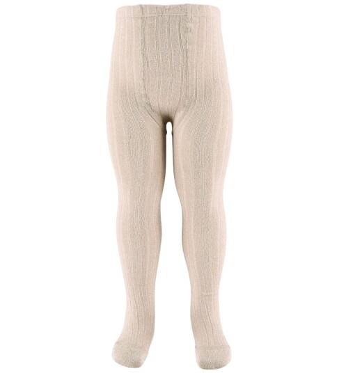 Condor Strømpebukser Viskose Rib Beige m. Glitter 3 4 år 98 104 Strømpebukser