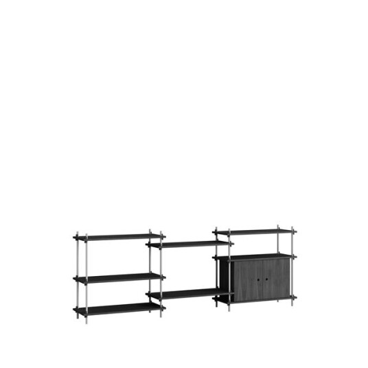 Moebe Hylle S.85.3.B Sort/rustfritt Stål