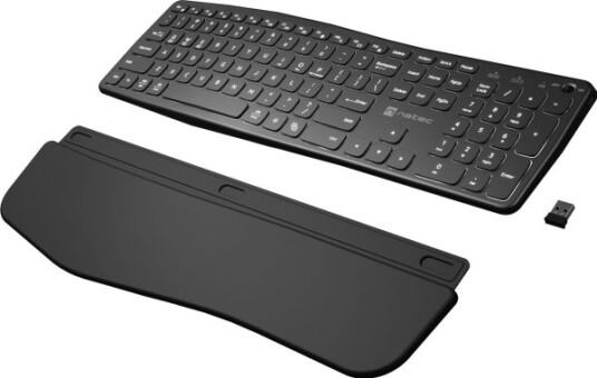 Natec Porifera Us Keyboard Trådløs Bluetooth + 2,4Ghz X-Scissor Bakgrunnsbelysning Ergonomisk Natec Porifera Us Keyboard Trådløs Bluetooth + 2,4Ghz X-Scissor Bakgrunnsbelysning Ergonomisk