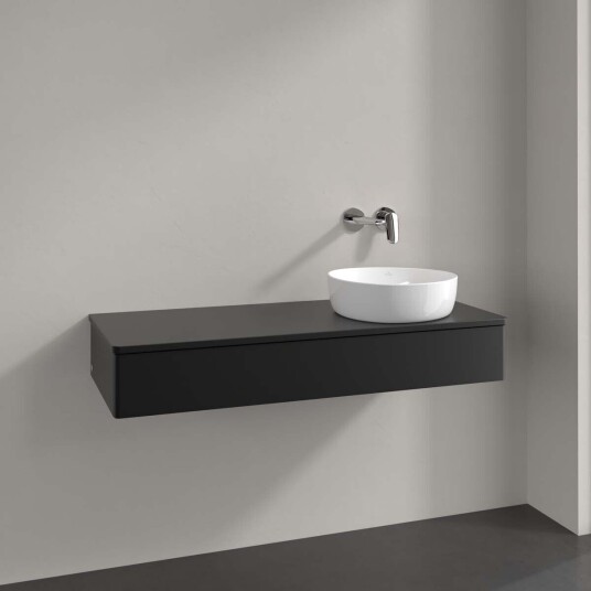 Villeroy & Boch Antao Servantskap med 1 skuff 120x50x19 cm m/lys Sort Matt Villeroy & Boch Antao Servantskap med 1 skuff 120x50x19 cm m/lys Sort Matt