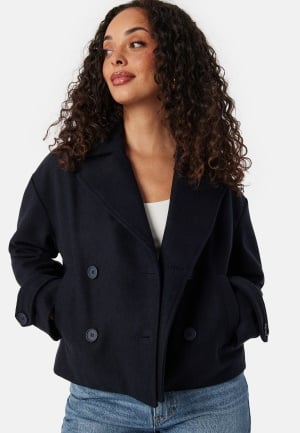 BUBBLEROOM Sophie Short Wool Blend Coat Dark navy 40 BUBBLEROOM Sophie Short Wool Blend Coat Dark navy 40