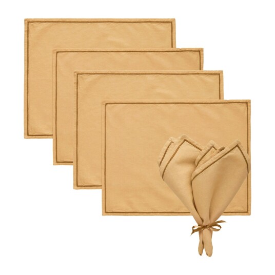 Decotique Sienna Tekstilsett 4 Spisebrikker + 4 Servietter Sand